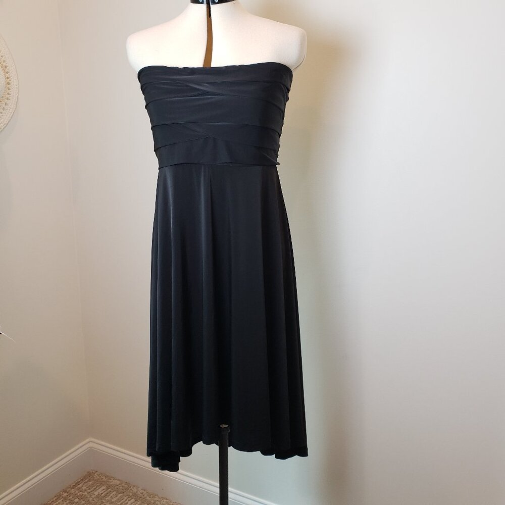 Pacific Beach Strapless High Low Black Ruffle Top Dress Cover Up Size X Large